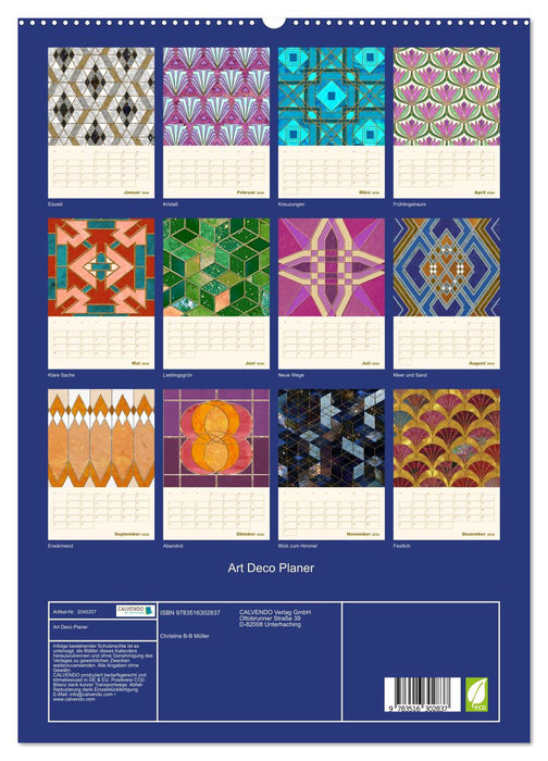 Art Deco Planer (CALVENDO Premium Wandkalender 2026)