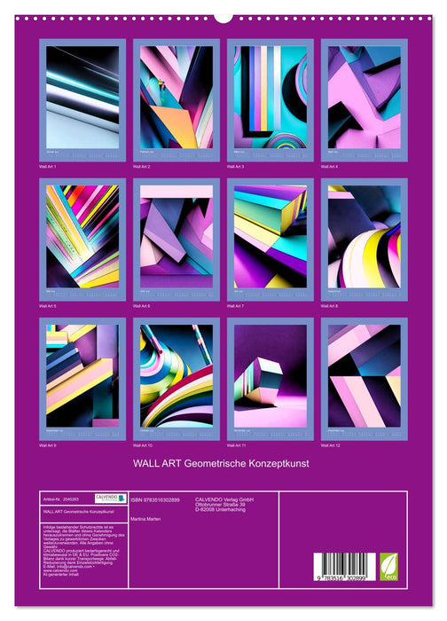 WALL ART Geometrische Konzeptkunst (CALVENDO Premium Wandkalender 2026)