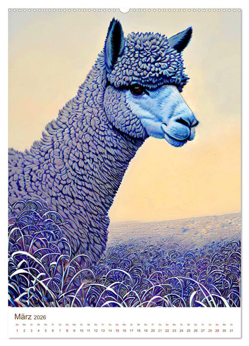Schöne Alpakas (CALVENDO Premium Wandkalender 2026)
