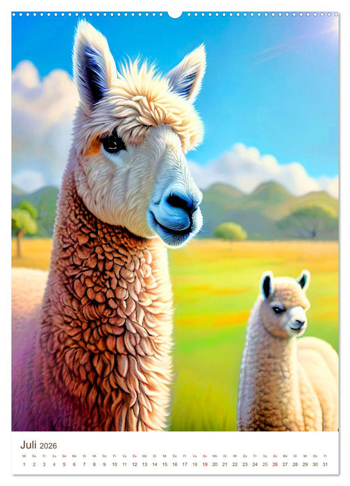 Schöne Alpakas (CALVENDO Premium Wandkalender 2026)