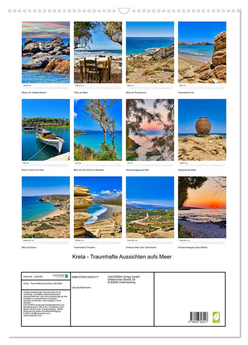 Kreta - Traumhafte Aussichten aufs Meer (CALVENDO Wandkalender 2026)