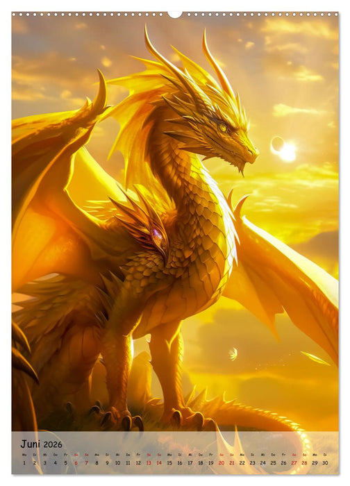 Geflügelte Hüter - Erleben Sie die Magie der Drachen (CALVENDO Wandkalender 2026)