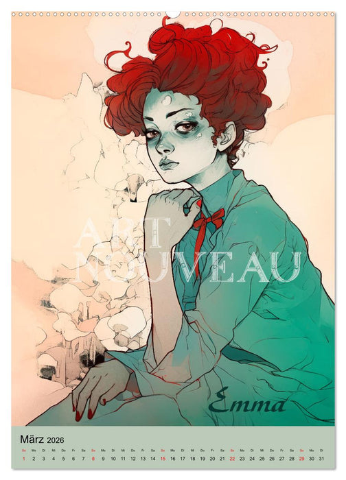 Art Nouveau - Galerie der Schönheiten (CALVENDO Premium Wandkalender 2026)