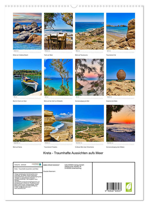 Kreta - Traumhafte Aussichten aufs Meer (CALVENDO Premium Wandkalender 2026)