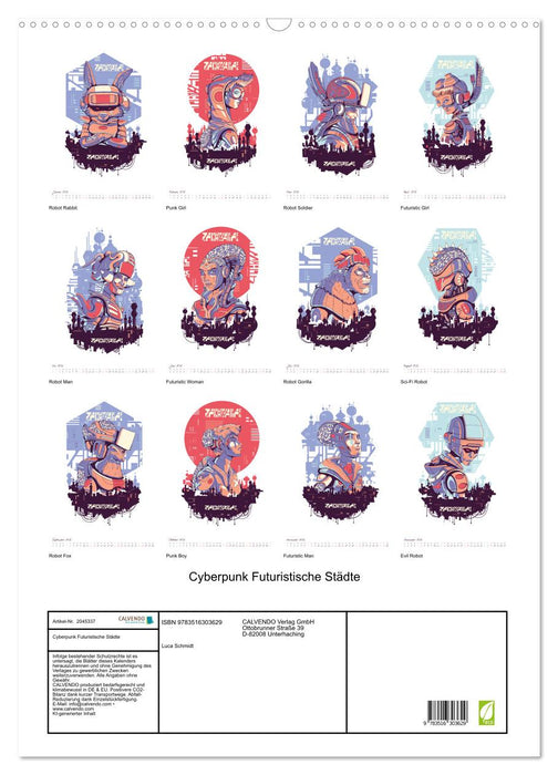 Cyberpunk Futuristische Städte (CALVENDO Wandkalender 2026)