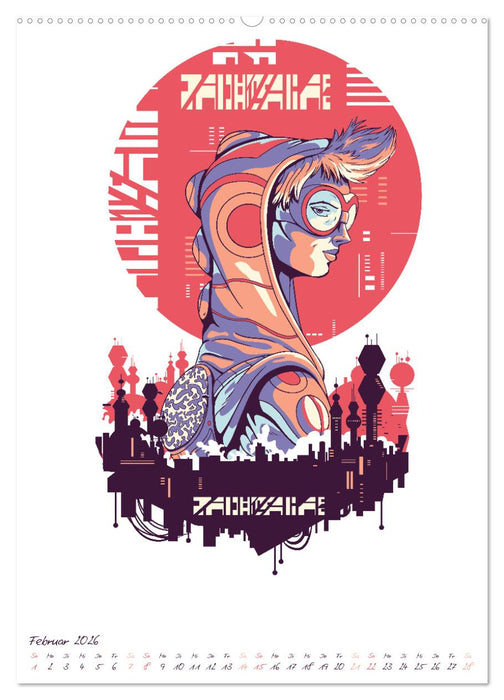 Cyberpunk Futuristische Städte (CALVENDO Wandkalender 2026)