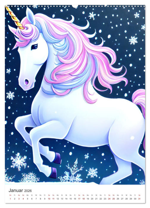 Jeder braucht ein Einhorn in seinem Leben - Bildergeschichte für Kinder (CALVENDO Wandkalender 2026)