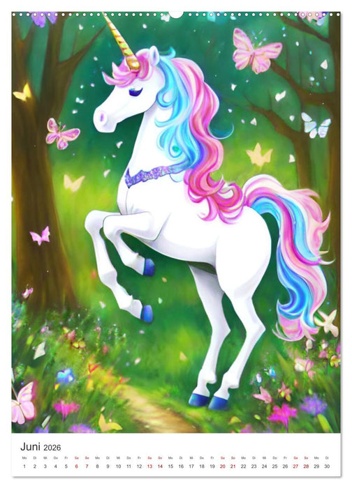 Jeder braucht ein Einhorn in seinem Leben - Bildergeschichte für Kinder (CALVENDO Wandkalender 2026)