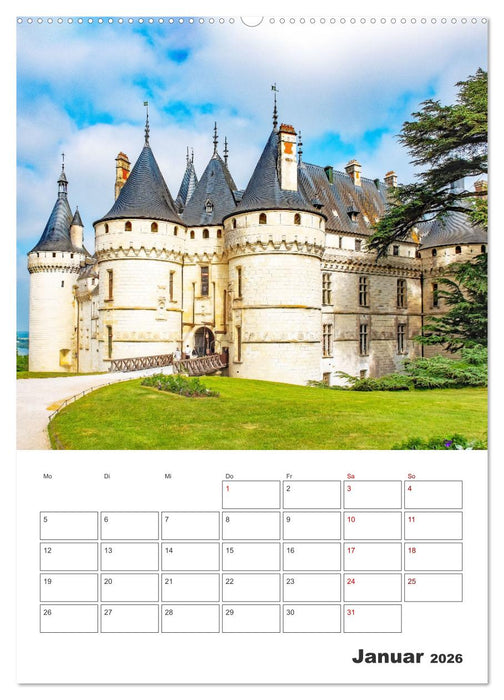 Schlösser der Loire - Reiseplaner (CALVENDO Premium Wandkalender 2026)