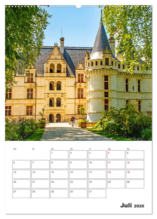 Schlösser der Loire - Reiseplaner (CALVENDO Premium Wandkalender 2026)