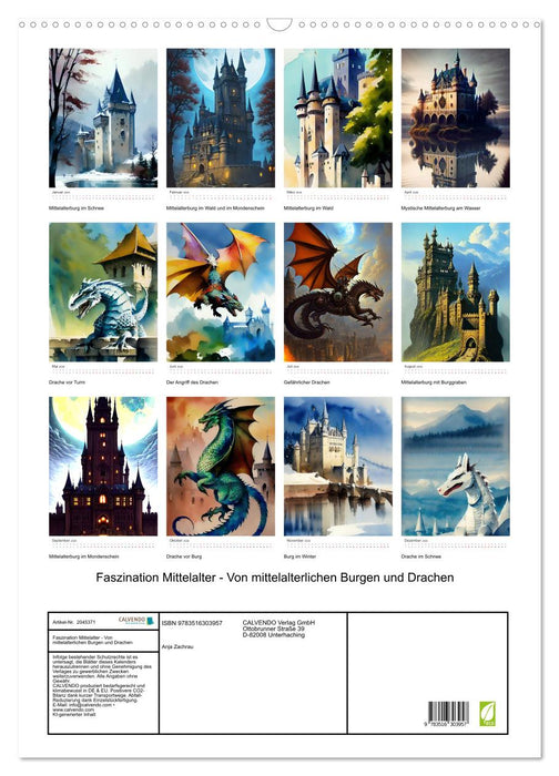 Faszination Mittelalter - Von mittelalterlichen Burgen und Drachen (CALVENDO Wandkalender 2026)