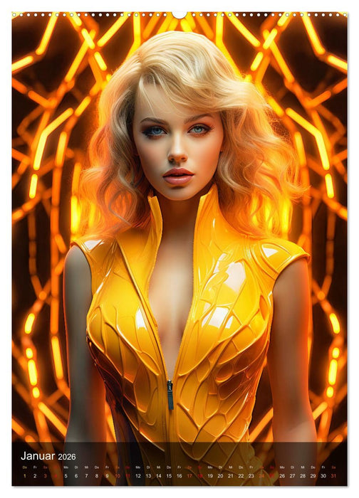 Lack, Leder und Neonlicht - Verführerische Reize der Fetisch-Göttinnen (CALVENDO Wandkalender 2026)