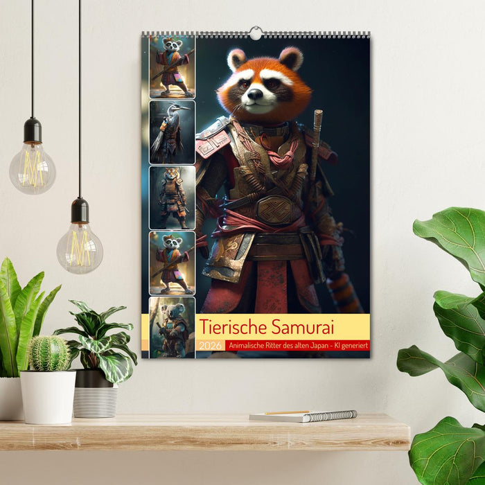 Tierische Samurai (CALVENDO Wandkalender 2026)