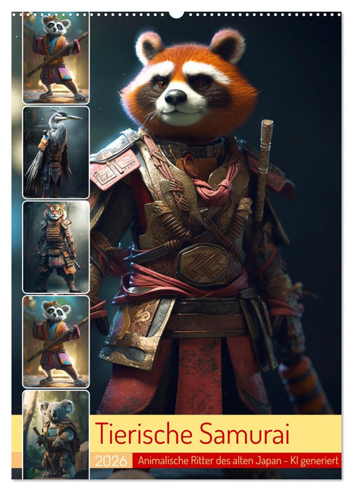 Tierische Samurai (CALVENDO Wandkalender 2026)