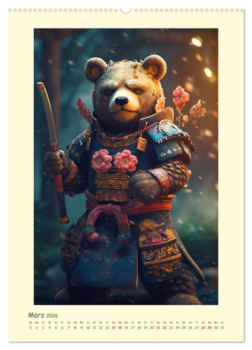 Tierische Samurai (CALVENDO Wandkalender 2026)