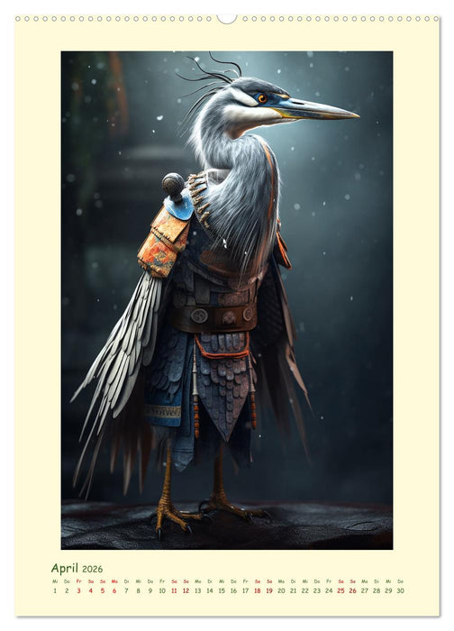Tierische Samurai (CALVENDO Wandkalender 2026)