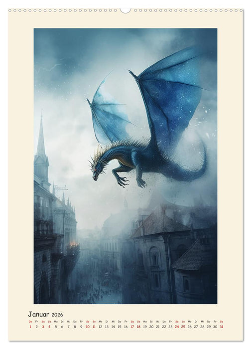 Malerische Drachen (CALVENDO Premium Wandkalender 2026)