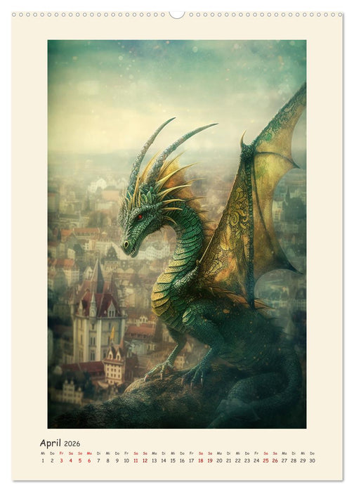 Malerische Drachen (CALVENDO Premium Wandkalender 2026)