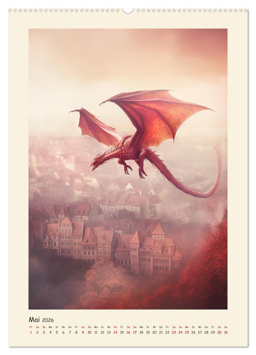 Malerische Drachen (CALVENDO Premium Wandkalender 2026)