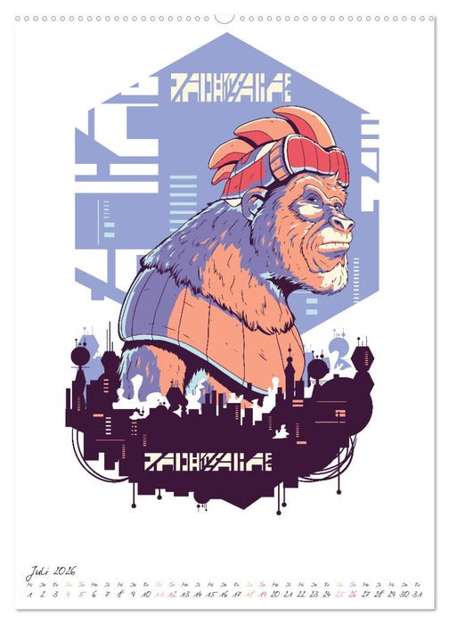 Cyberpunk Futuristische Städte (CALVENDO Premium Wandkalender 2026)