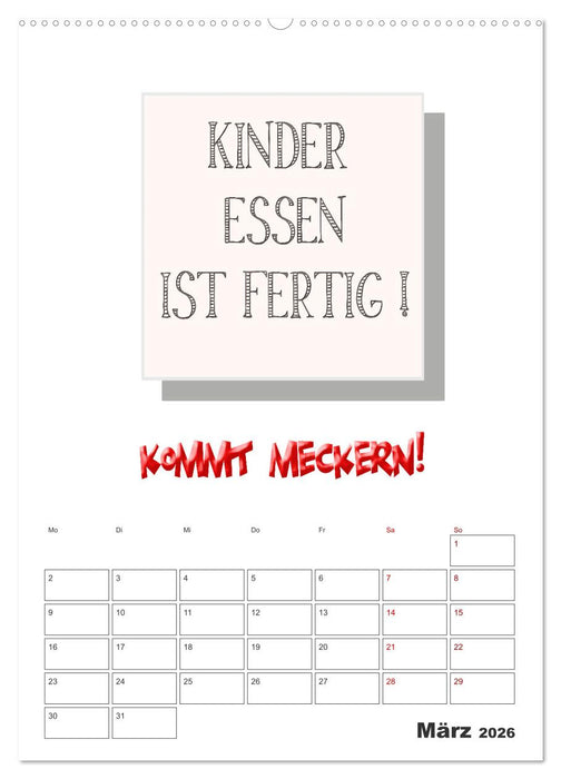 Sprüche für die Küche. Mit Jahresplaner (CALVENDO Wandkalender 2026)