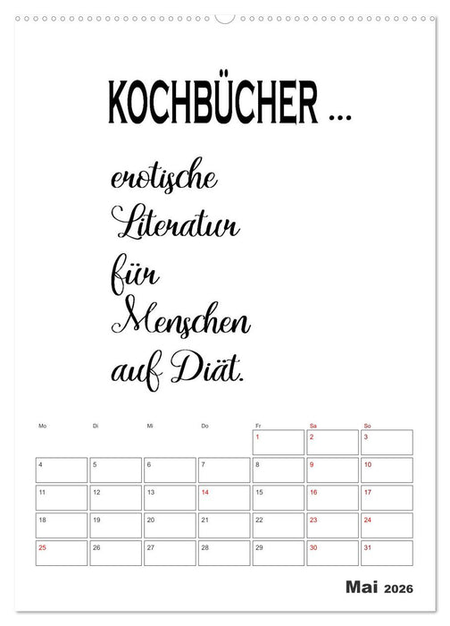 Sprüche für die Küche. Mit Jahresplaner (CALVENDO Wandkalender 2026)