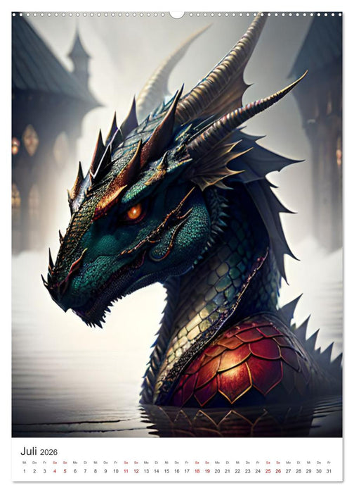 Die Magie der Drachen - Mystisches und Schauriges (CALVENDO Premium Wandkalender 2026)
