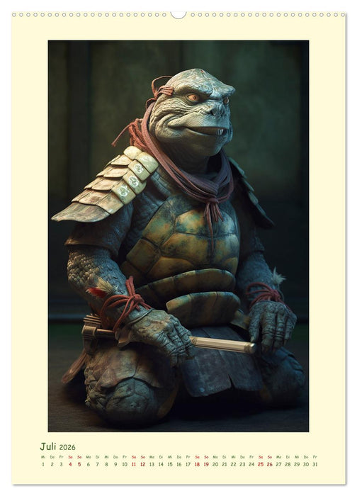 Tierische Samurai (CALVENDO Premium Wandkalender 2026)