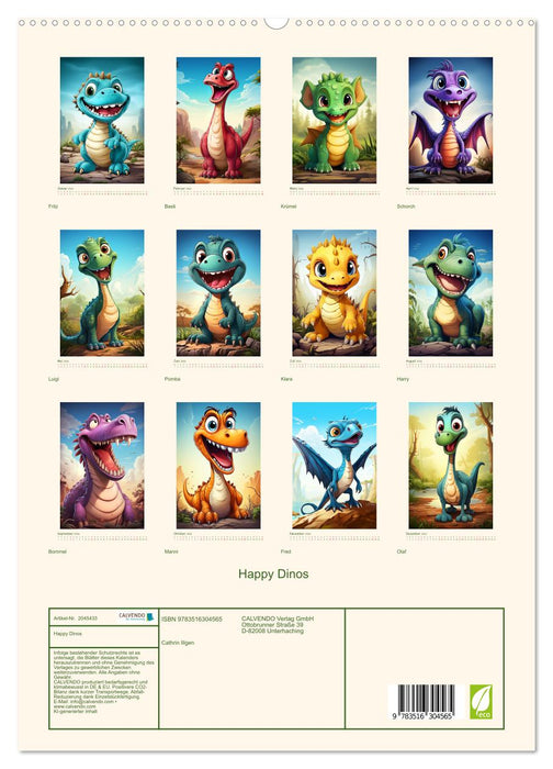 Happy Dinos (CALVENDO Premium Wandkalender 2026)
