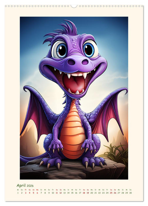 Happy Dinos (CALVENDO Premium Wandkalender 2026)