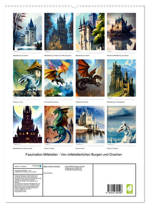 Faszination Mittelalter - Von mittelalterlichen Burgen und Drachen (CALVENDO Premium Wandkalender 2026)