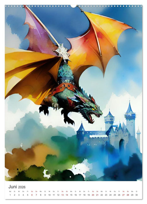 Faszination Mittelalter - Von mittelalterlichen Burgen und Drachen (CALVENDO Premium Wandkalender 2026)
