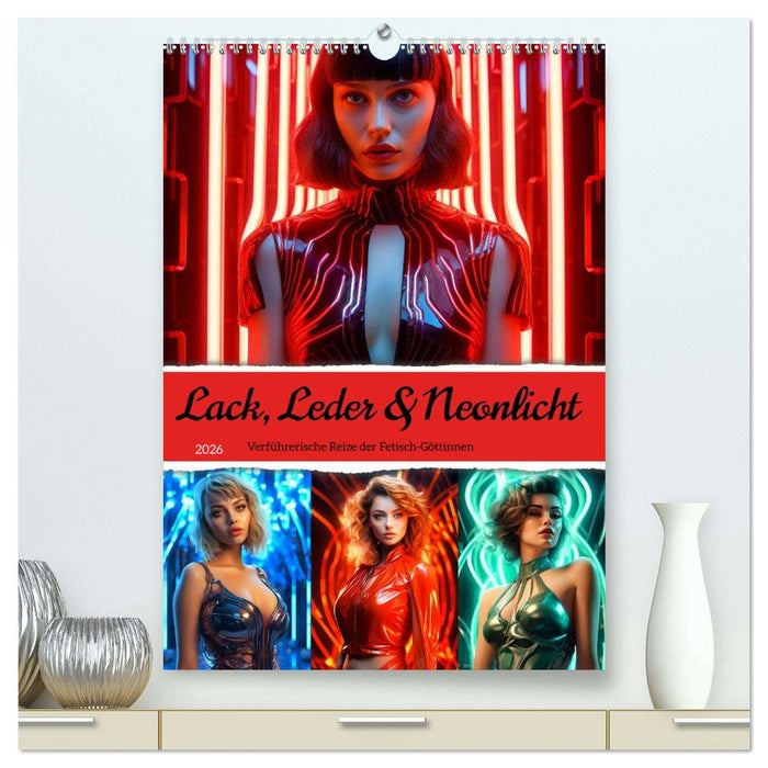 Lack, Leder und Neonlicht - Verführerische Reize der Fetisch-Göttinnen (CALVENDO Premium Wandkalender 2026)