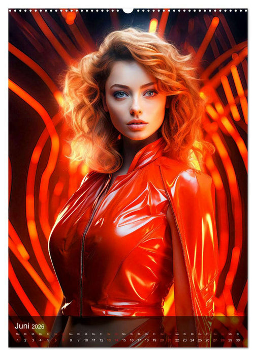Lack, Leder und Neonlicht - Verführerische Reize der Fetisch-Göttinnen (CALVENDO Premium Wandkalender 2026)