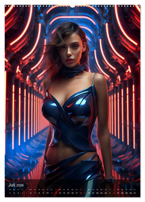 Lack, Leder und Neonlicht - Verführerische Reize der Fetisch-Göttinnen (CALVENDO Premium Wandkalender 2026)