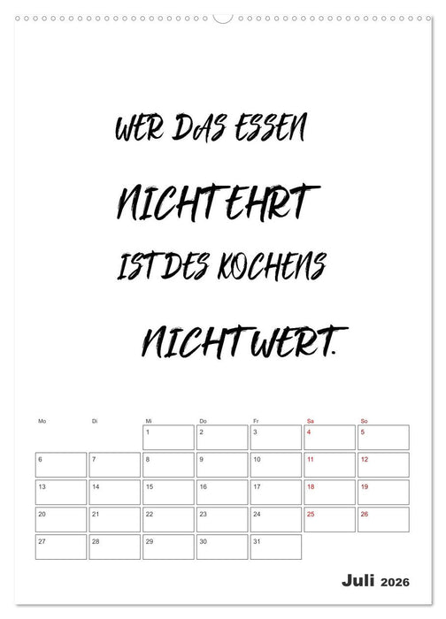 Sprüche für die Küche. Mit Jahresplaner (CALVENDO Premium Wandkalender 2026)