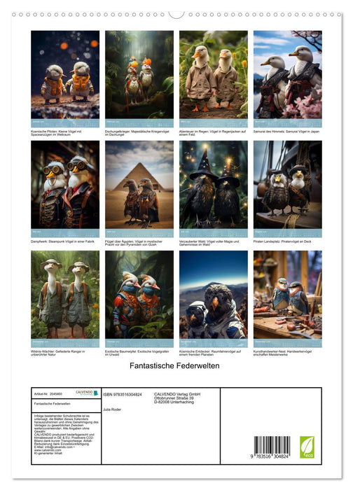 Fantastische Federwelten (CALVENDO Premium Wandkalender 2026)