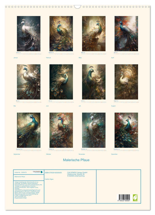 Malerische Pfaue (CALVENDO Wandkalender 2026)