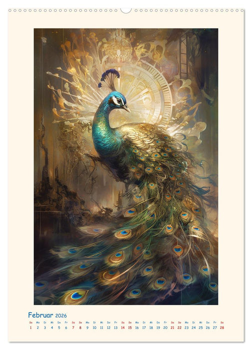 Malerische Pfaue (CALVENDO Wandkalender 2026)