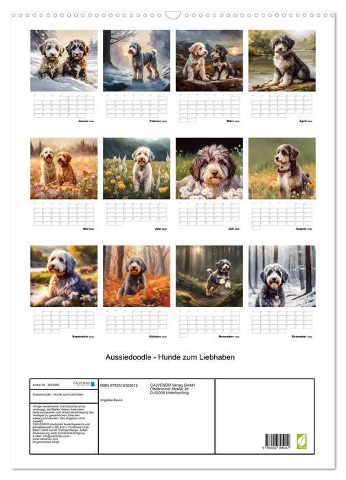 Aussiedoodle - Hunde zum Liebhaben (CALVENDO Wandkalender 2026)