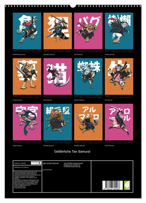 Gefährliche Tier Samurai (CALVENDO Premium Wandkalender 2026)