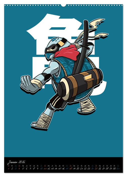 Gefährliche Tier Samurai (CALVENDO Premium Wandkalender 2026)