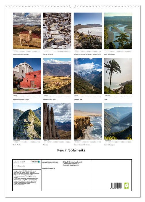 Peru in Südamerika (CALVENDO Wandkalender 2026)