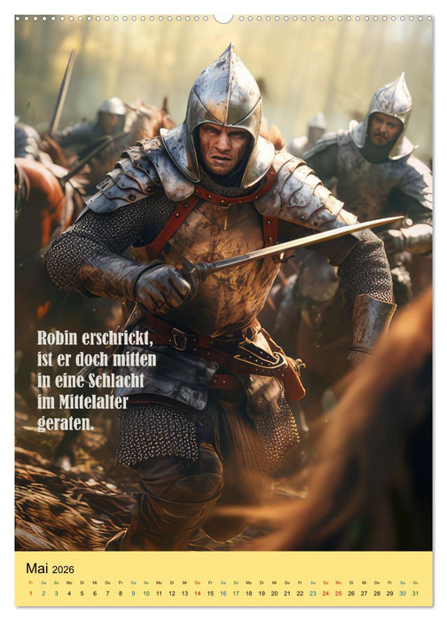 Robin und die Zeitmaschine (CALVENDO Premium Wandkalender 2026)