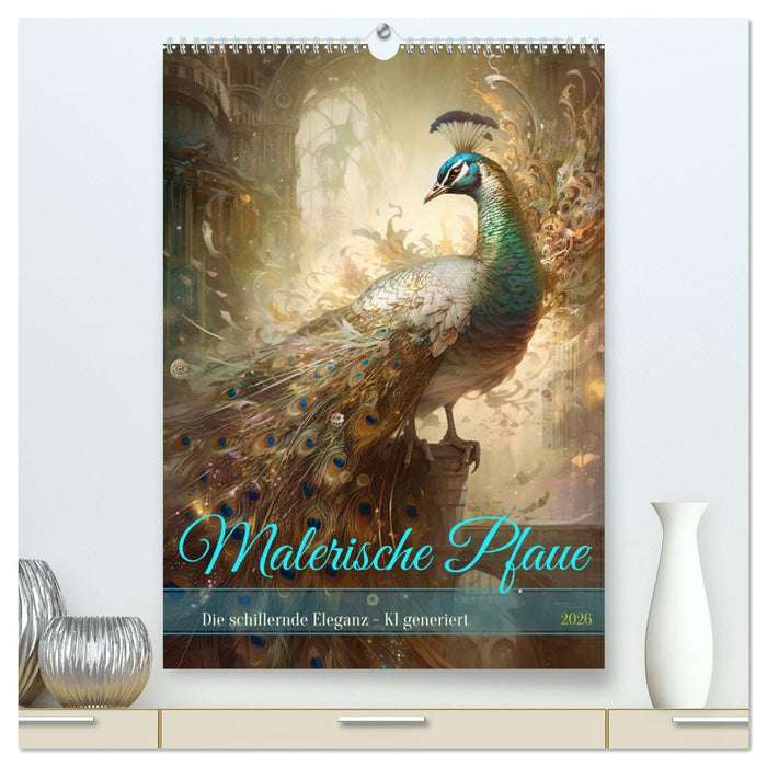 Malerische Pfaue (CALVENDO Premium Wandkalender 2026)