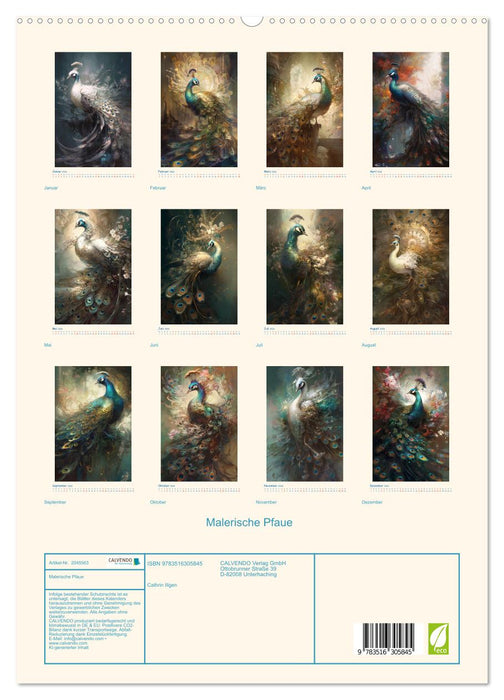 Malerische Pfaue (CALVENDO Premium Wandkalender 2026)