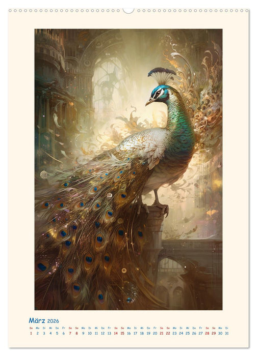 Malerische Pfaue (CALVENDO Premium Wandkalender 2026)