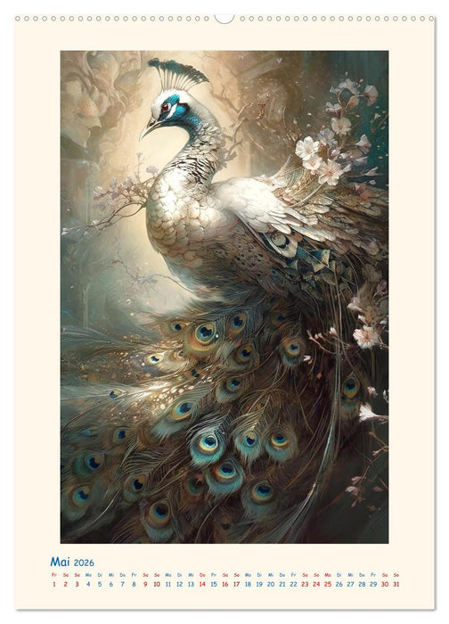 Malerische Pfaue (CALVENDO Premium Wandkalender 2026)
