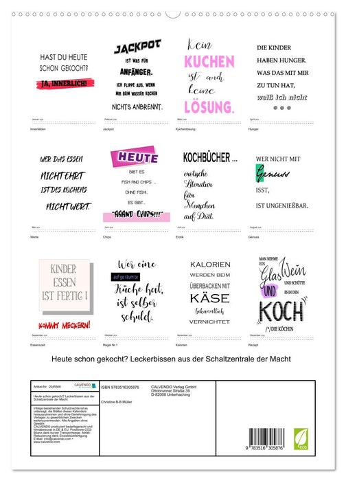 Heute schon gekocht? Leckerbissen aus der Schaltzentrale der Macht (CALVENDO Premium Wandkalender 2026)