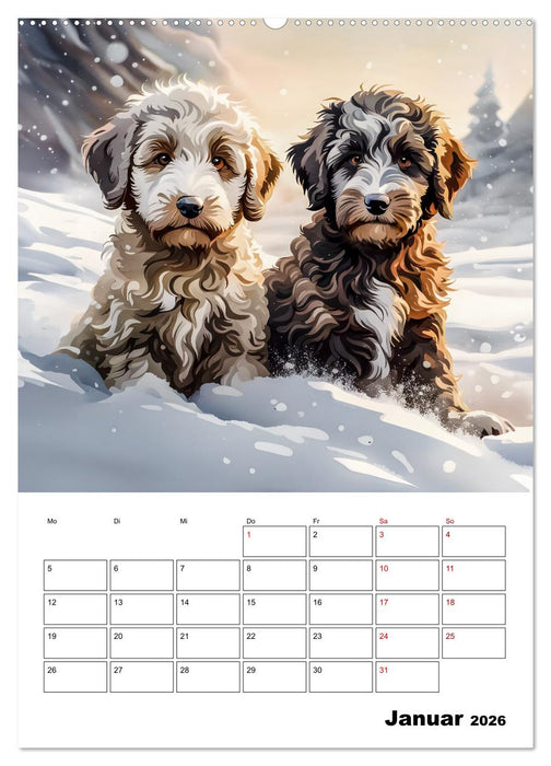 Aussiedoodle - Hunde zum Liebhaben (CALVENDO Premium Wandkalender 2026)